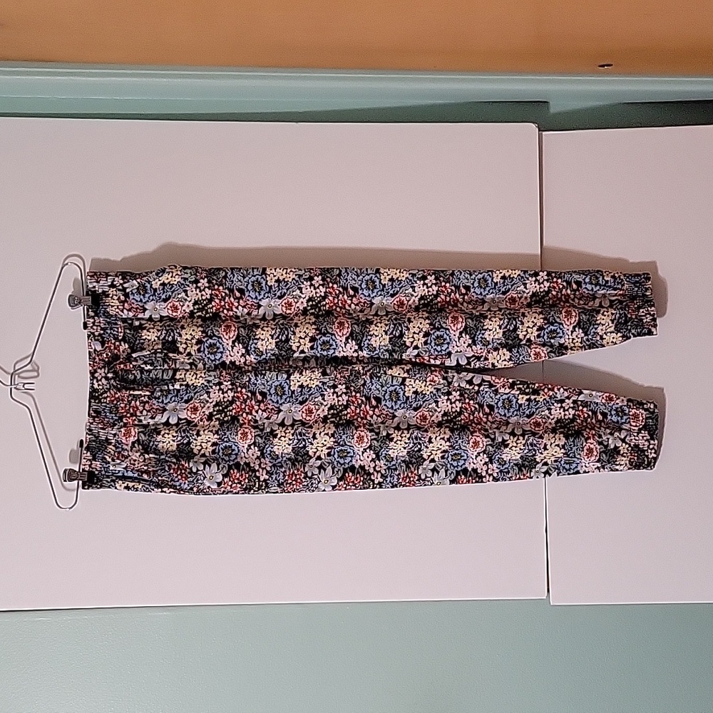 ONE BY CHAPTER ONE Floral Print Elastic Waist Pants, Size S